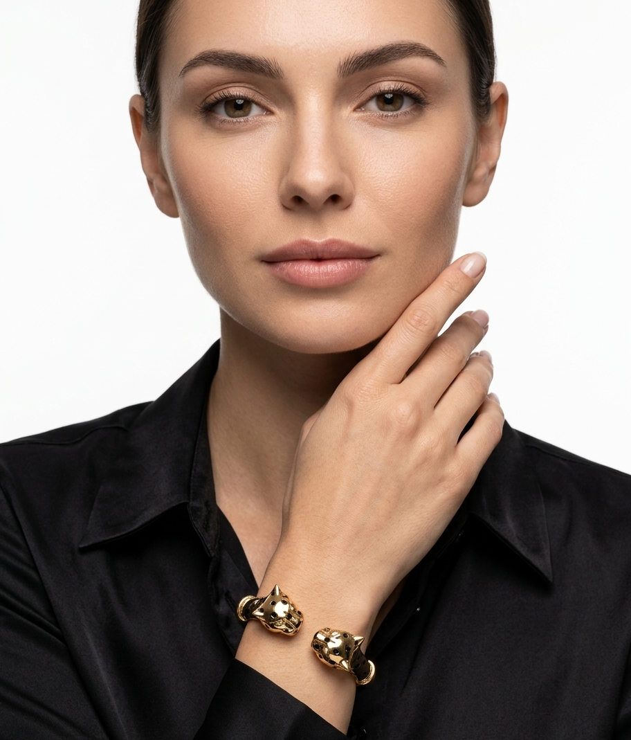 Bracelet-Jonc -BIG Panthère - black - Polina Firenze