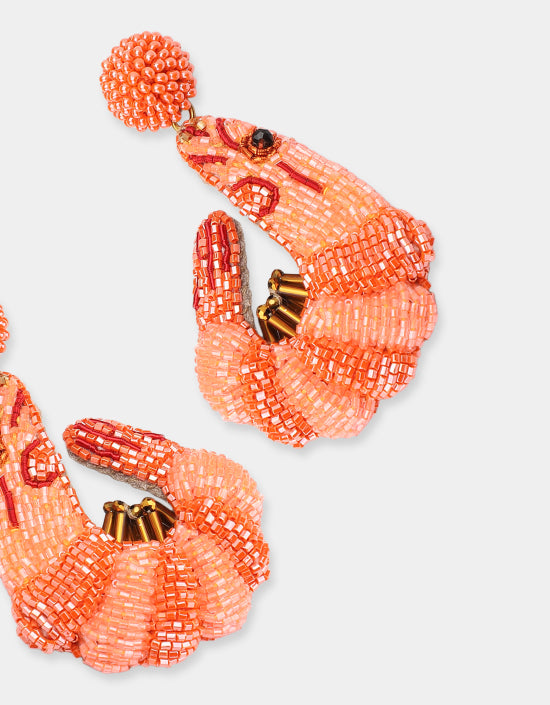 Boucles d'oreilles - Brodée - Crevettes - Olivia Dar