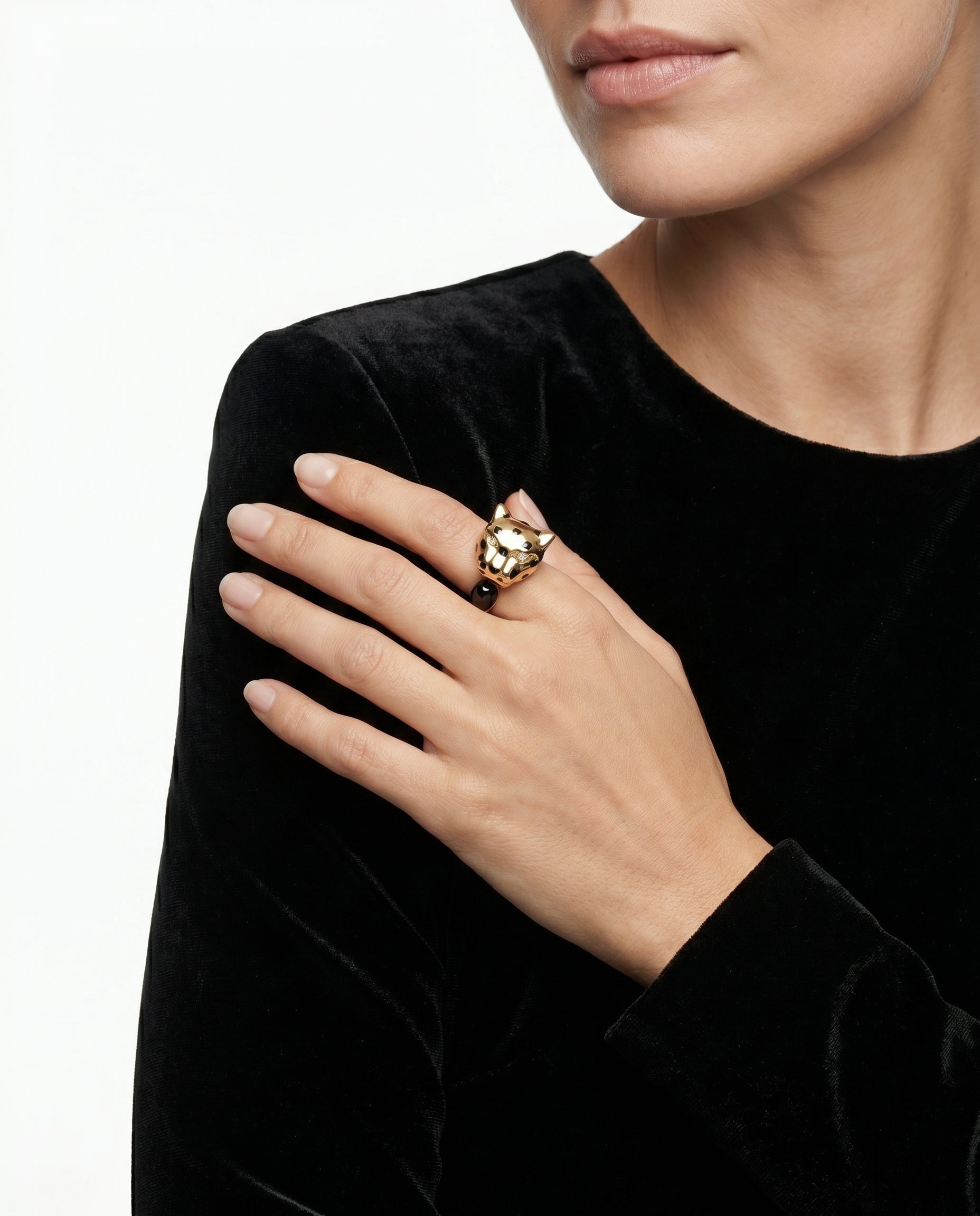 Bague - Black - PANTHERA - Polina Firenze