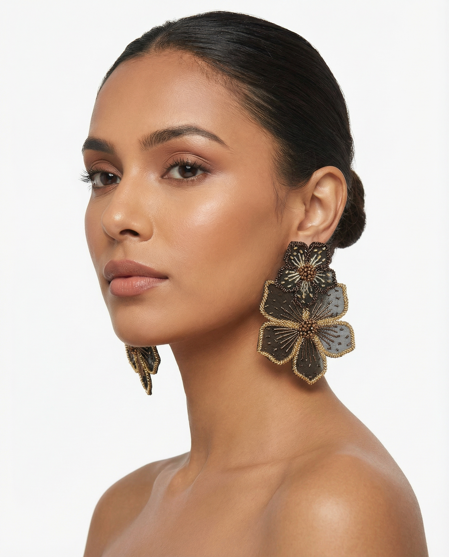 Boucles d'oreilles Double Peonie - Olivia Dar