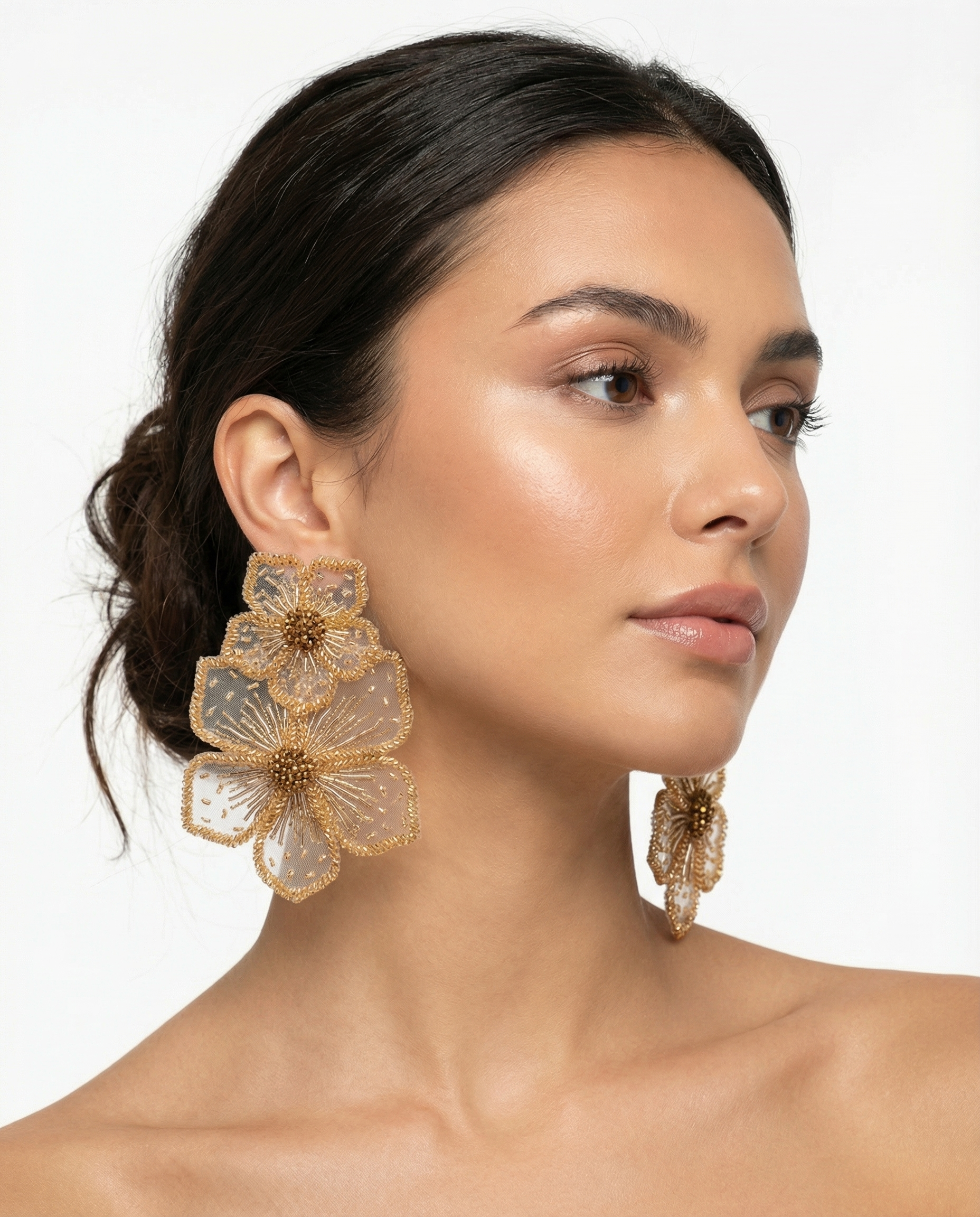 Boucles d'oreilles Double Peonie - Olivia Dar