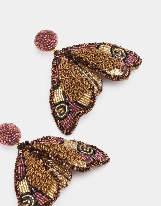 Boucles d'oreilles Papillon de Nuit - Olivia Dar