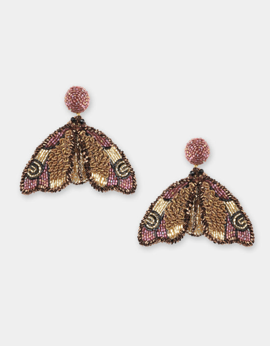 Boucles d'oreilles Papillon de Nuit - Olivia Dar